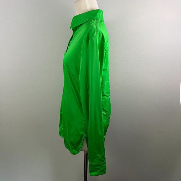 NWOT STELLA MCCARTNEY‎ Daria Button-Up Shirt in Bright Green (8) - Picture 4 of 10